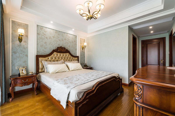 美式风格复古精致卧室装修实景图赏析
