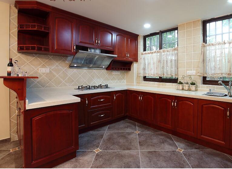 现代美式装修风格样板房厨房装修效果图