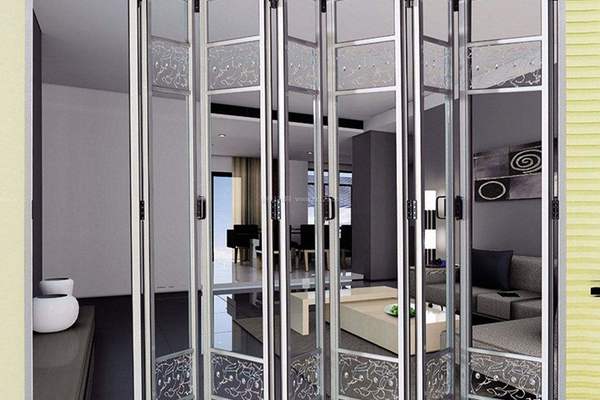 40平米客厅玻璃折叠门装修效果图