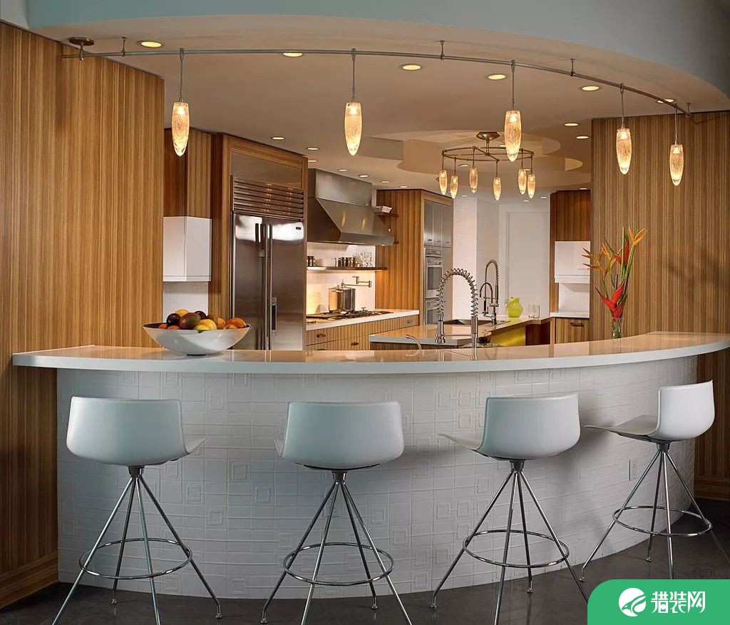 东营装修公司为大家带来30个厨房吧台设计方案