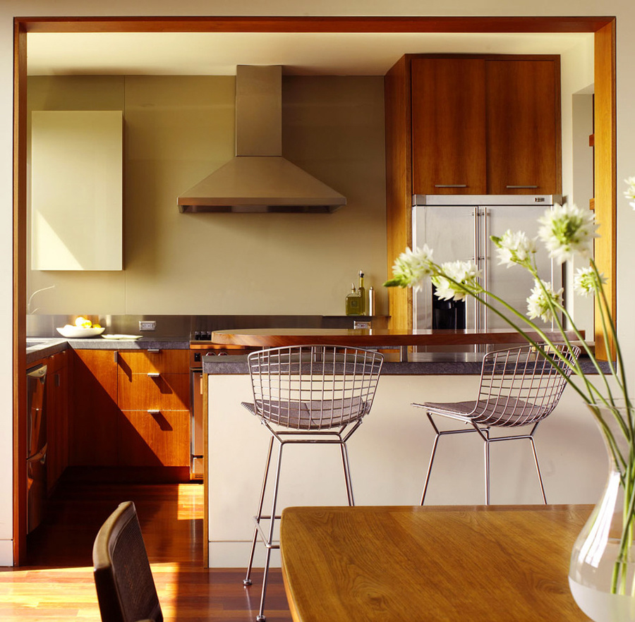 美式乡村风格两居室室内开放式厨房吧台装修效果图