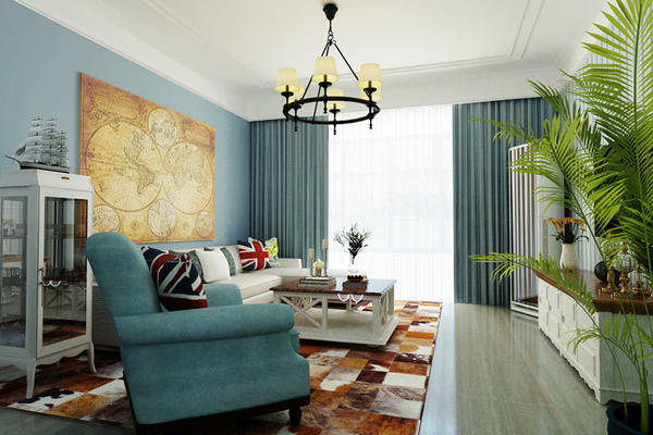 地中海风格精美小户型客厅装修效果图赏析