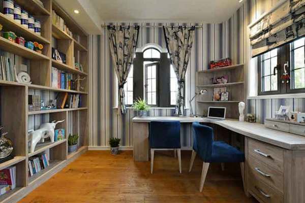 地中海风格大户型室内书房设计装修效果图赏析