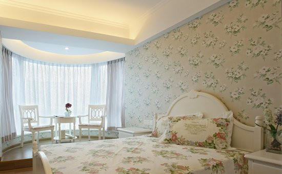 浪漫婚房卧室墙纸装修效果图