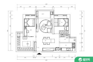 84平方两室一厅户型的规划 深圳岚庭装饰原木风格装修赏析