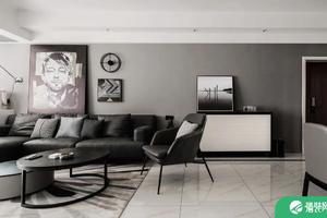 温州深凡装饰160平方现代风家装，黑白灰打造时尚空间！
