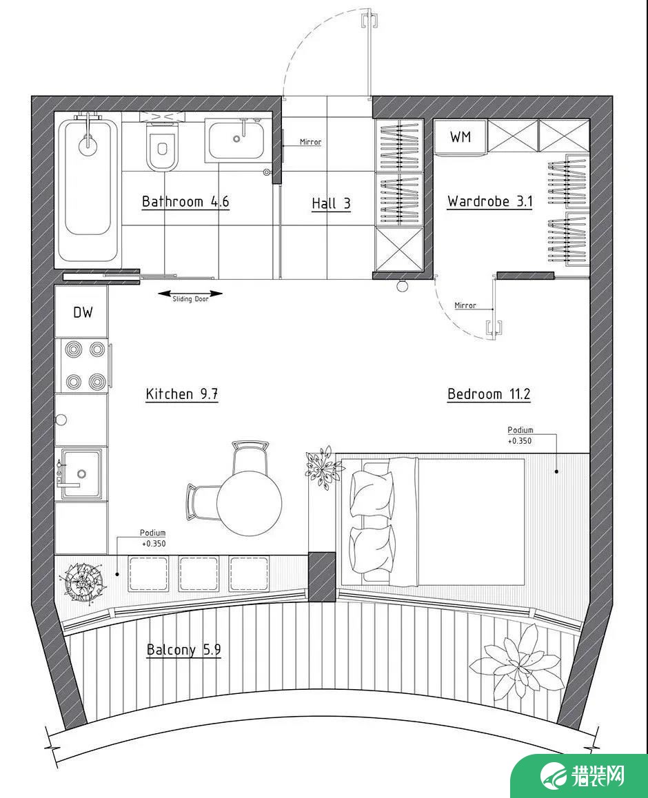 房屋空间利用巧妙设计之小户型平面图