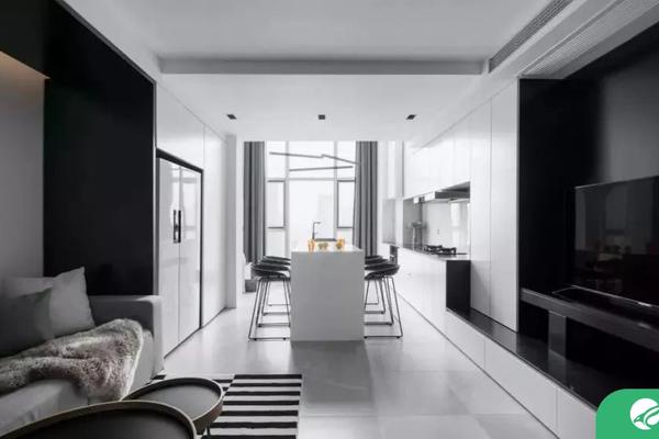 40平方单身公寓，简单黑白灰配色，高级又有质感！