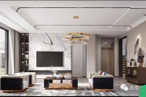 330平方米现代轻奢风装修实景 高雅茶室+书房组合设计