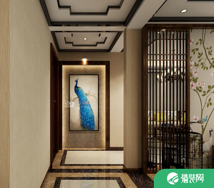 珠海三好名苑新中式三居室装修设计效果图
