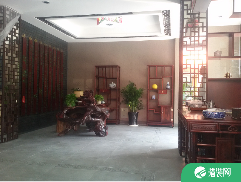 杭州茶室会所装修设计 中式风格复式装修效果图