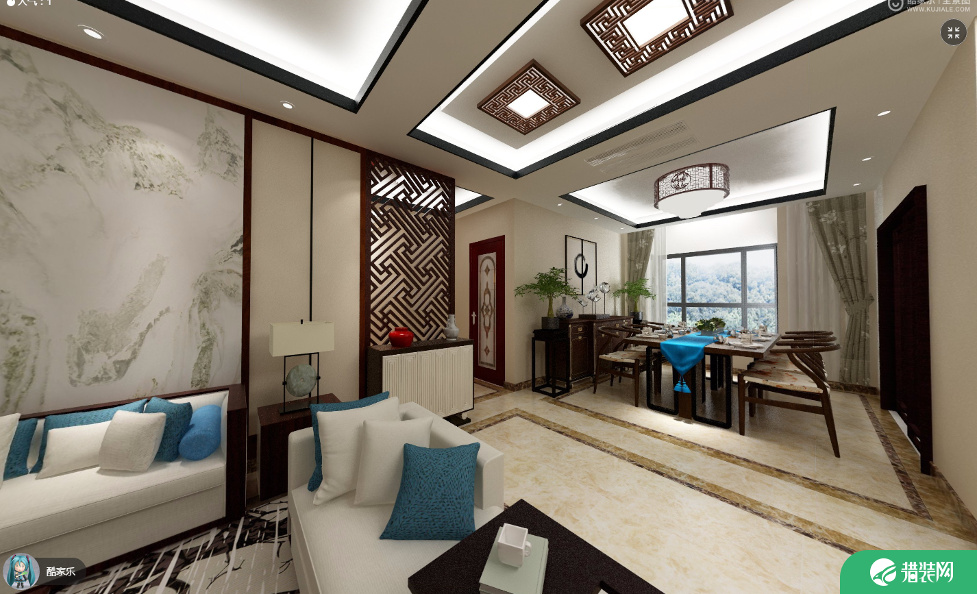 中山中式风格四房装修设计欣赏