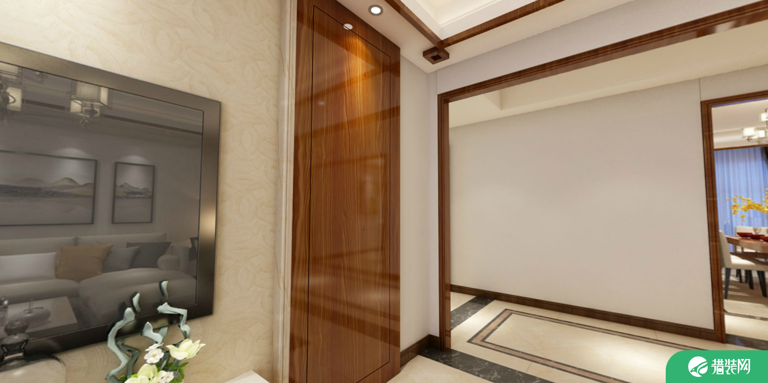 绍兴日月家园新中式风格三居室装修效果图