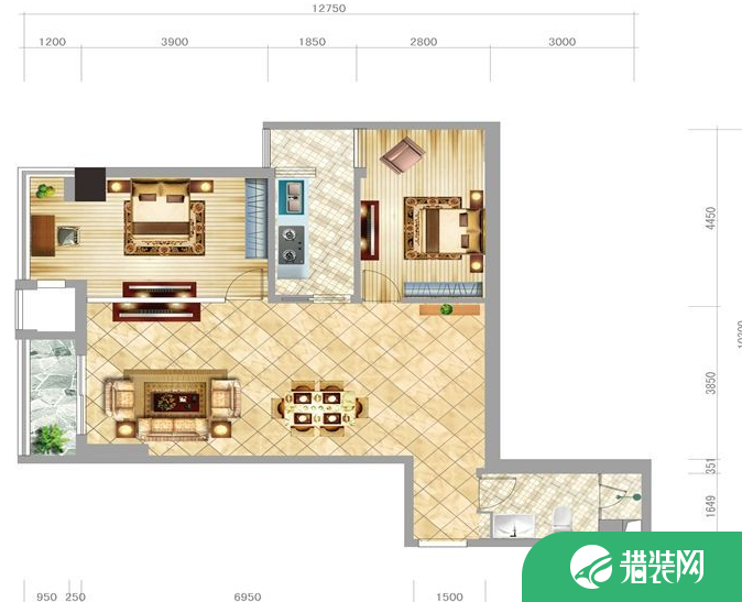 中华城-田园风-两居装修案例