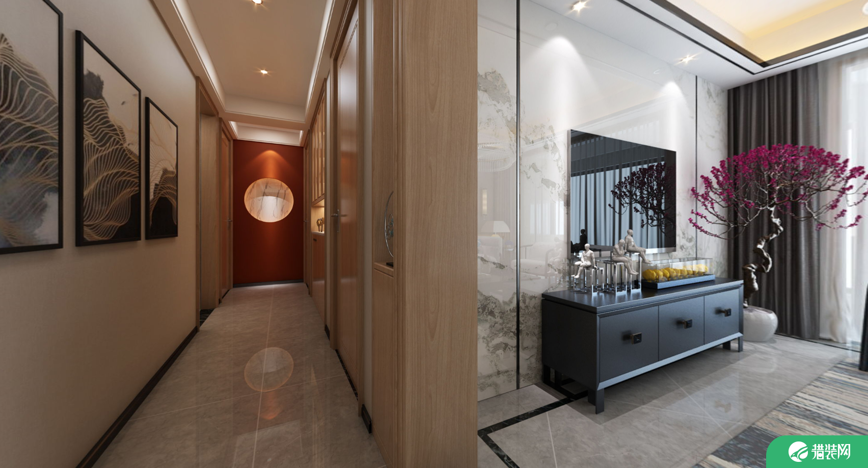 宁波风格首岸中式三居室设计案例