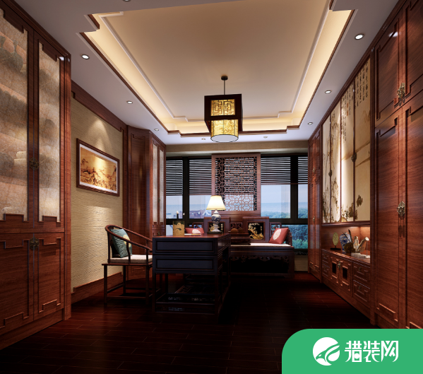 长沙辉煌国际城中式风格三居室装修效果图
