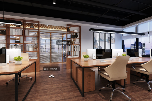 诚丰科技项目办公室装修 现代风格办公室装修效果图