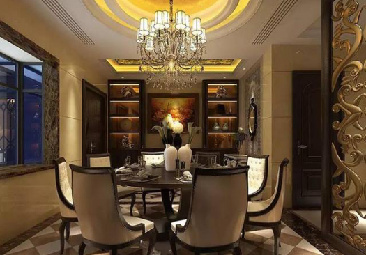 欧式奢华风格酒柜装修效果图，更显餐厅的精致辉煌!