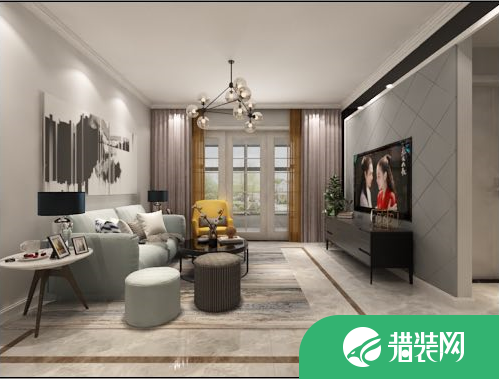 漳州现代简约两居室装修效果图