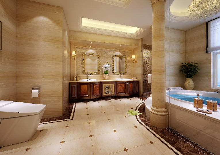 中式古典浴室柜设计效果图