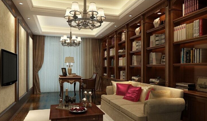 中式风格书房沙发装修效果图