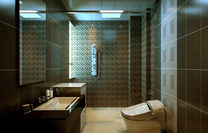 现代风格卫生间洗手池装修设计图
