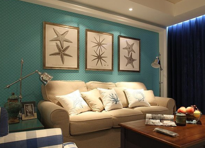 地中海风格家具客厅背景墙装修效果图