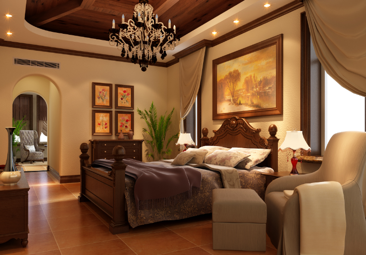 欧式风格卧室沙发设计效果图