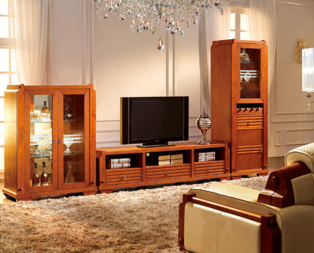 新中式风格实木电视柜装修搭配图