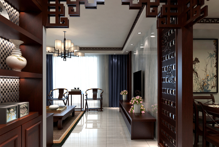 古典传统中式客厅装修效果图