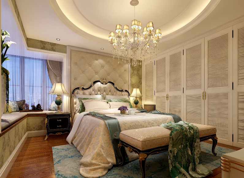温馨金色欧式风格卧室装修设计图