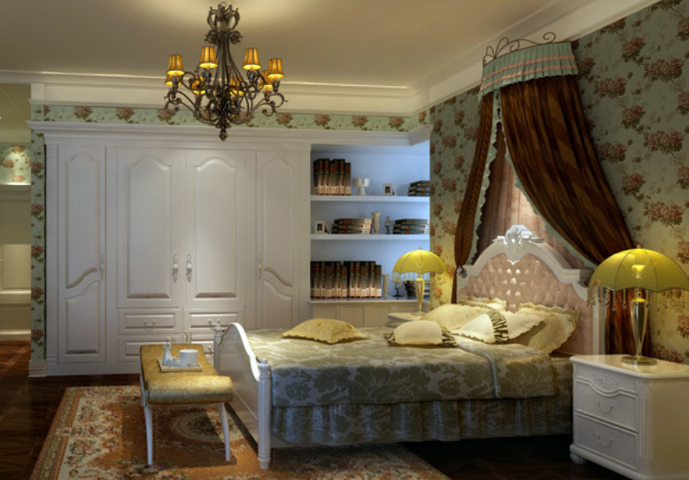 欧式风格交换空间卧室装修搭配图
