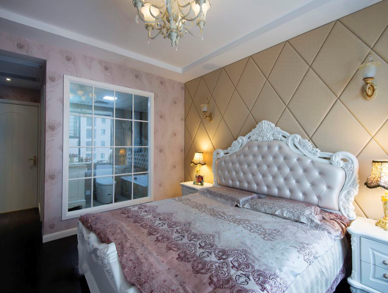 清新粉色欧式风格卧室装修设计图